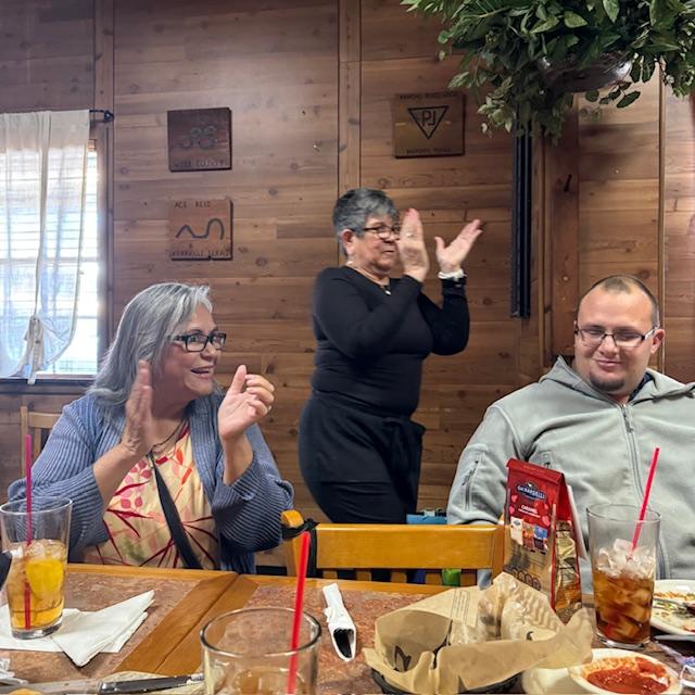 The wait staff sang to Matt.