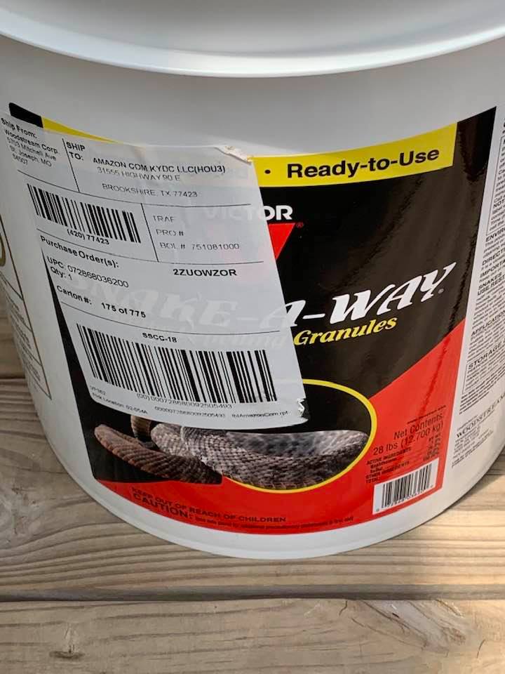 The snake repellant came from Amazon.