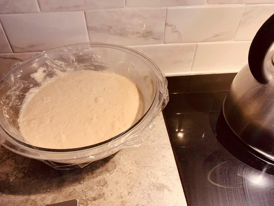 My sourdough starter is sitting next to my cook top stove. I have to wait 24 hours and then stir it. After that, it will sit for another 2 to 3 days before I can bake some bread. My sourdough starter is sitting next to my cook top stove. I have to wait 24 hours and then stir it. After that, it will sit for another 2 to 3 days before I can bake some bread.