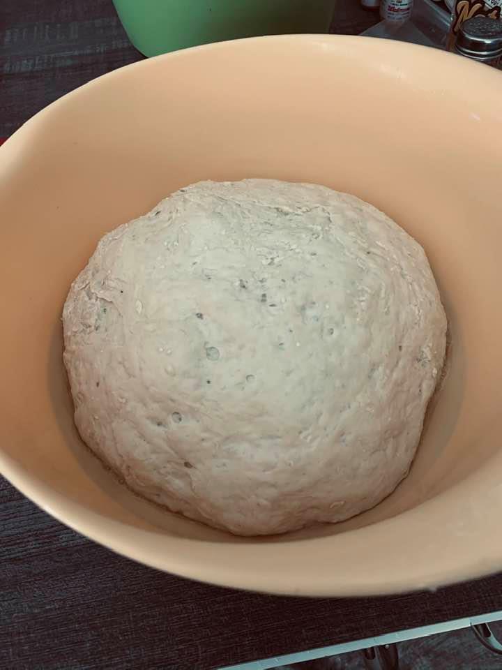 My sourdough bread recipe is put together and now has to rise.
