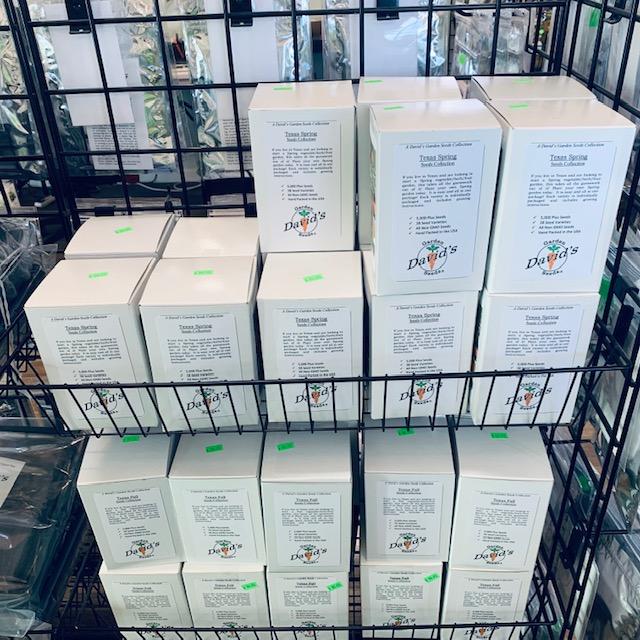 Our Spring and Fall Texas Seed sets are on display in the store and we cannot keep them on the shelves.