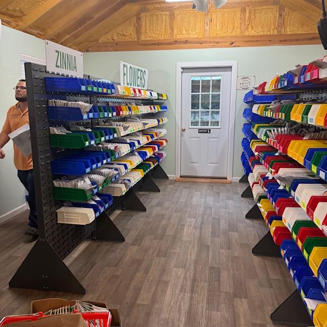 Matt pulling orders up in the store with the new display. We are nowhere near finished with the move.