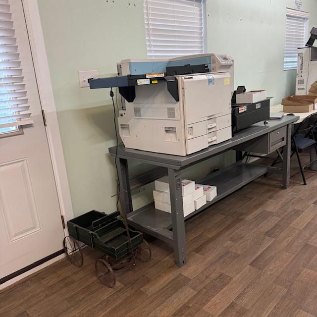One of the large printers has been moved to the store, as well as the seed counter.