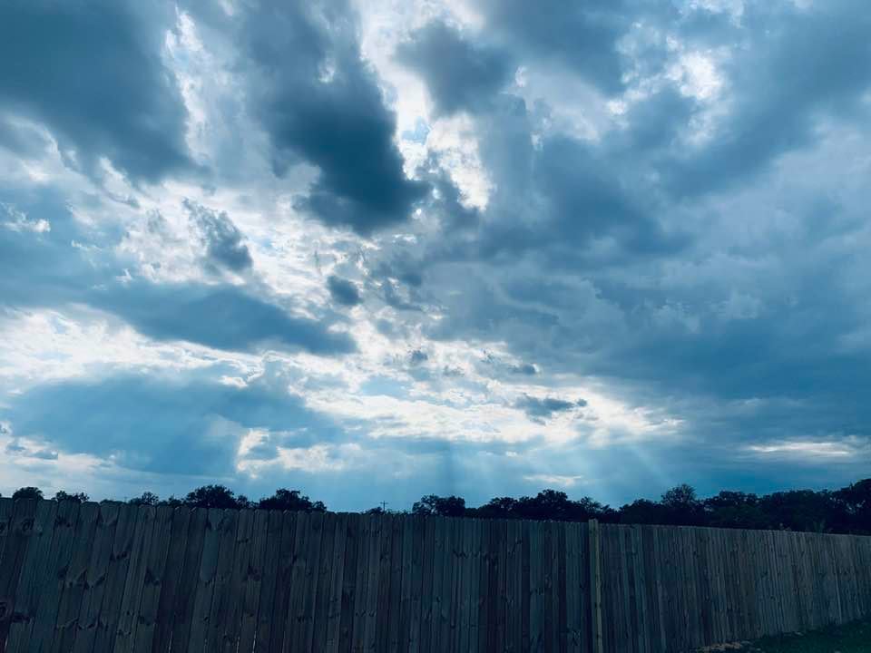 I love it in the afternoons when you can see the sun's rays coming down. It reminds me of God's love always coming down to us.