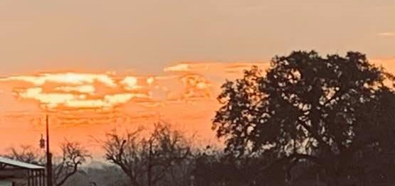 Here is a different looking sunset taken from my side porch. The clouds were spectacular.