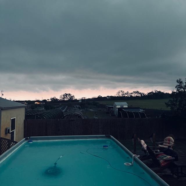 Dark skies this morning brought heavy rain.