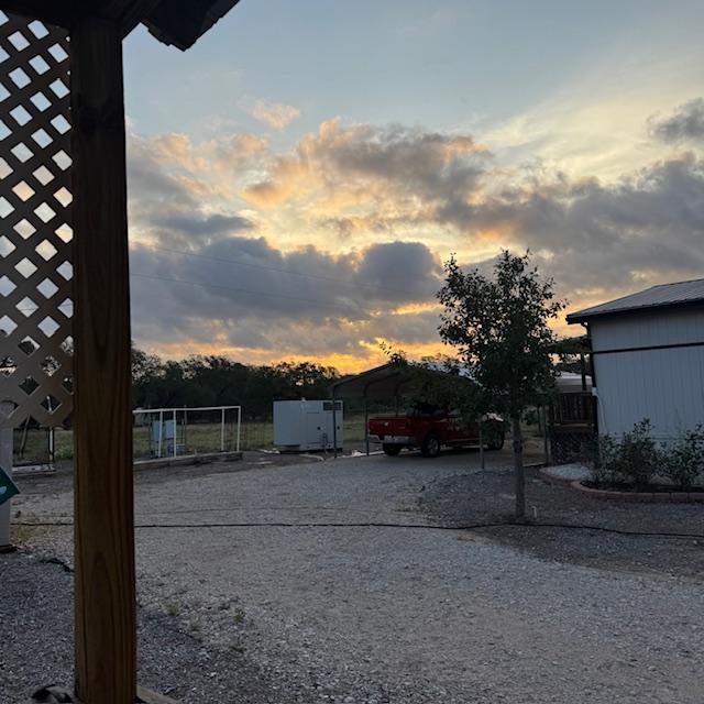 Sunrise from the first seed shack with the lovely generator in the way...I was going out to feed the fish.