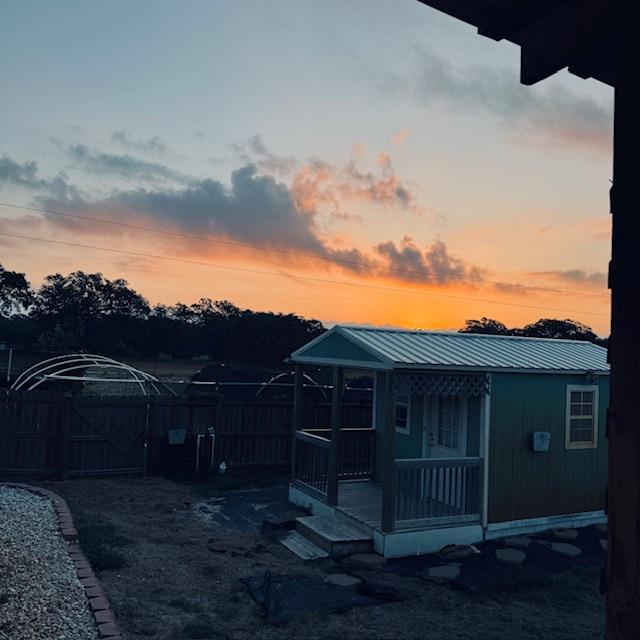 The sunrise was beautiful over our lovely first home/shack that we lived in before our home was ready. Now it is a storage shed but 5 years ago was home sweet hot home. The sunrise was beautiful over our lovely first home/shack that we lived in before our home was ready. Now it is a storage shed but 5 years ago was home sweet hot home.