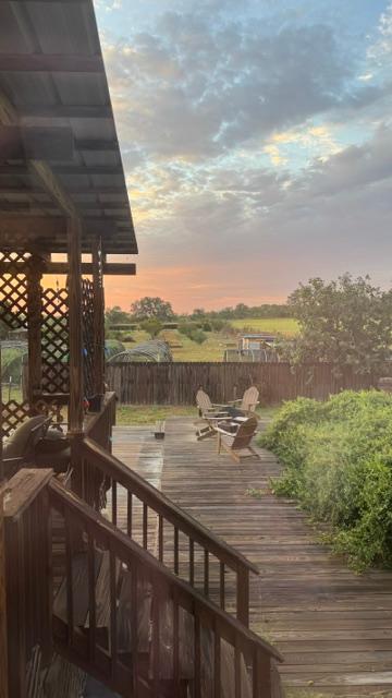 Sunrise after the rain. The rain brought cool air so it will only be 96° today instead of 105° like yesterday.