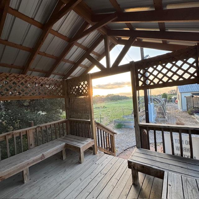 I took this photo this morning at sunrise from our gazebo as I was feeding the fish.