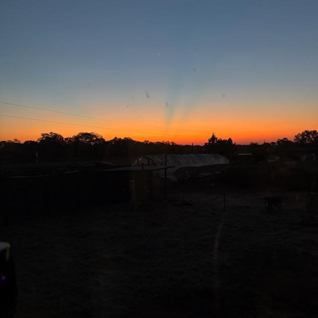 The sky looks like it is on fire this morning.