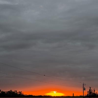 The sun looked really cool this morning as it came up.