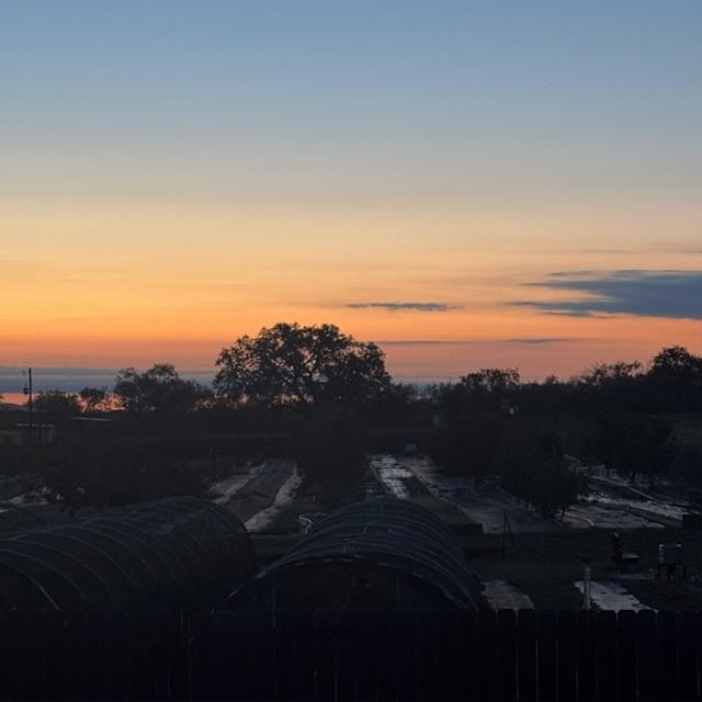 This was sunrise this morning. The air was cool but it did get hot later on.