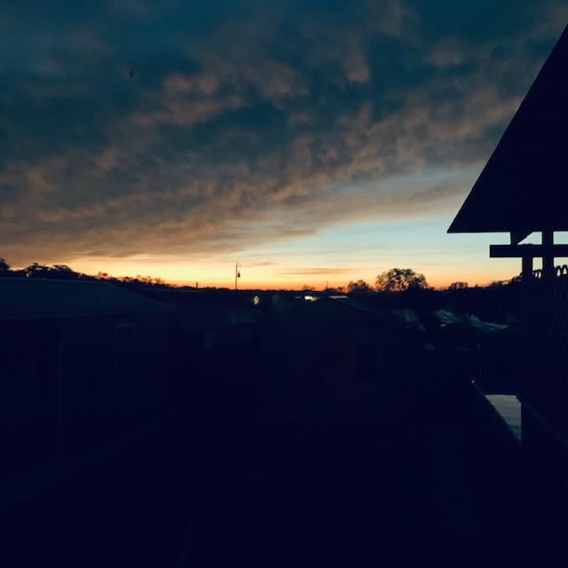 It's cloudy and cold but the sun is on its way up this morning.