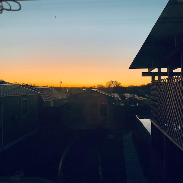 Sunday morning sunrise as we put sugar substitutes in our coffee. Taken from our kitchen window.