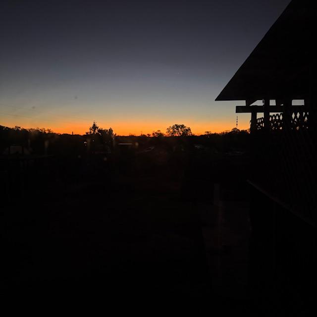 The sun was just beginning to think about rising when I saw this.