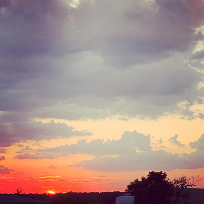 God blessed us with a firey red sunset this evening. It was incredible. Like they say, the skies at night are big and bright deep in the heart of Texas.