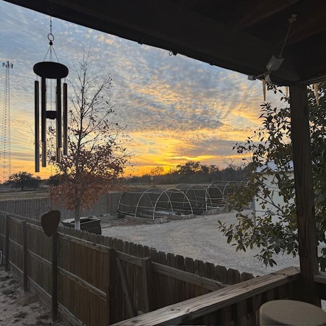 Sunset from the front porch as I head back to Fulfillment.