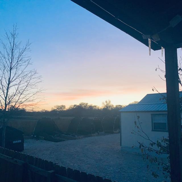 Sunset this evening from the front deck of our home.