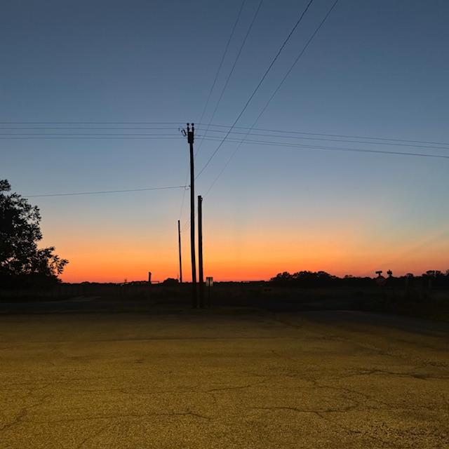 The sky was still pink when we got out of the meeting early.
