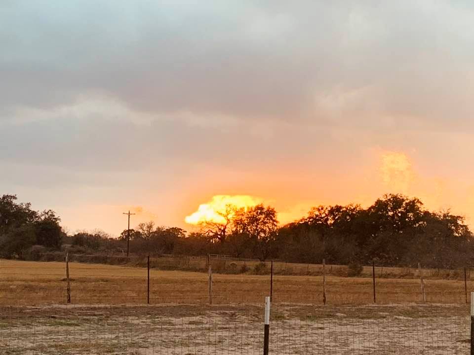 Just look at this bright gorgeous sun as it gets ready to set. My farm plans include building a front deck this spring so we can watch the sunsets each evening.
