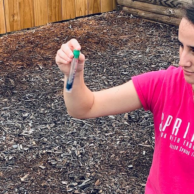 The soil's pH is good because it turned blue! Yay. Fall garden in Texas is good to go.