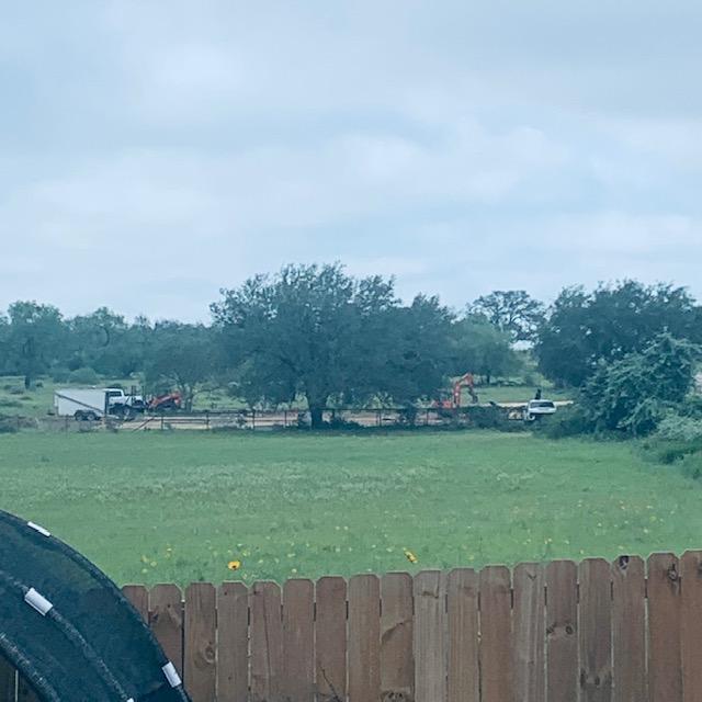 The guys are over there working on the cell tower. They have the concrete footings in. We are all hoping this will help us have a better cell signal.