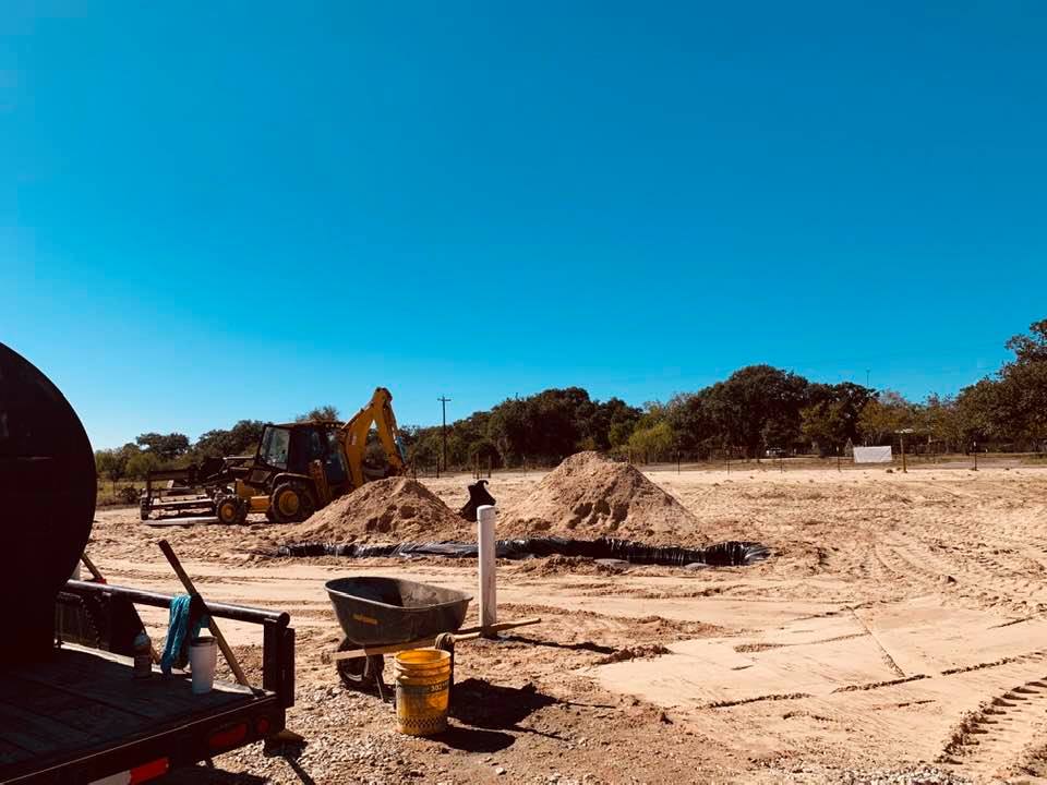 The crew was getting ready to pour concrete at the well.