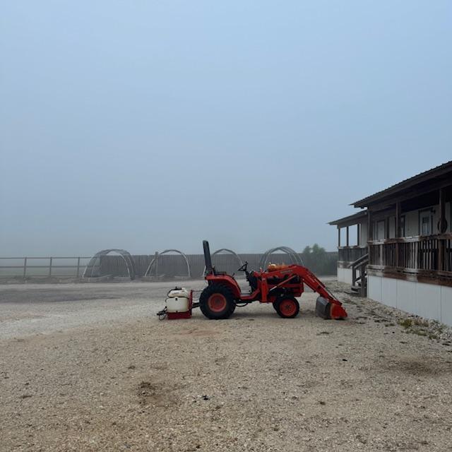 I saw something on this tractor in the fog.