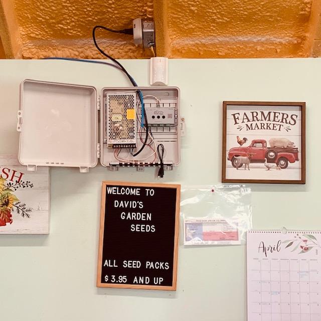 Last Thursday night, we had thunderstorms. Friday morning, our Trimlight Edge control box was dead, just like last fall. This is in the Farm Store.