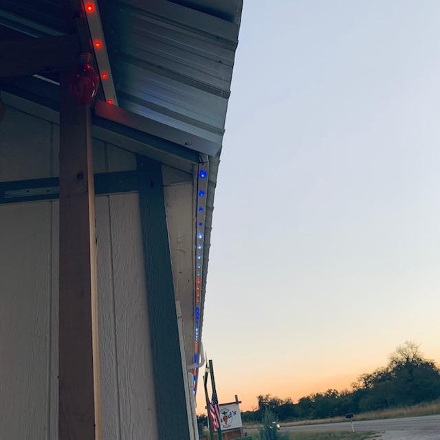 At sunset, I changed up the Trimlights again that face FM 2504. They really are fun and they look beautiful when it is dark.