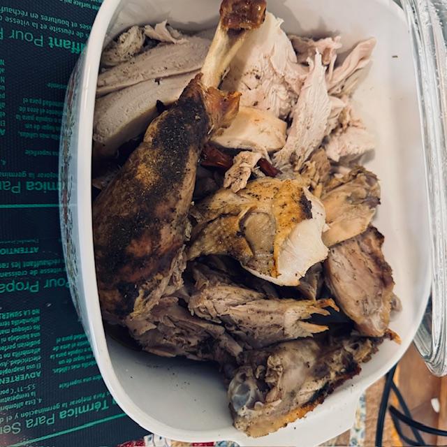 David roasted a turkey this morning. It was moist and delicious.