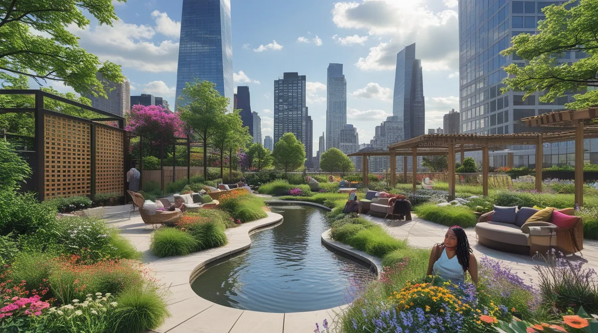 Urban gardening in a park can mean lots of flowers and greenery to enjoy.