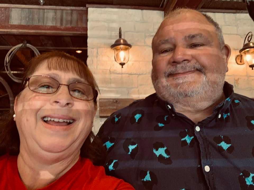 Juanita and David at Salt Grass while we wait for the food to come. The only way I am in photos is to take selfies...