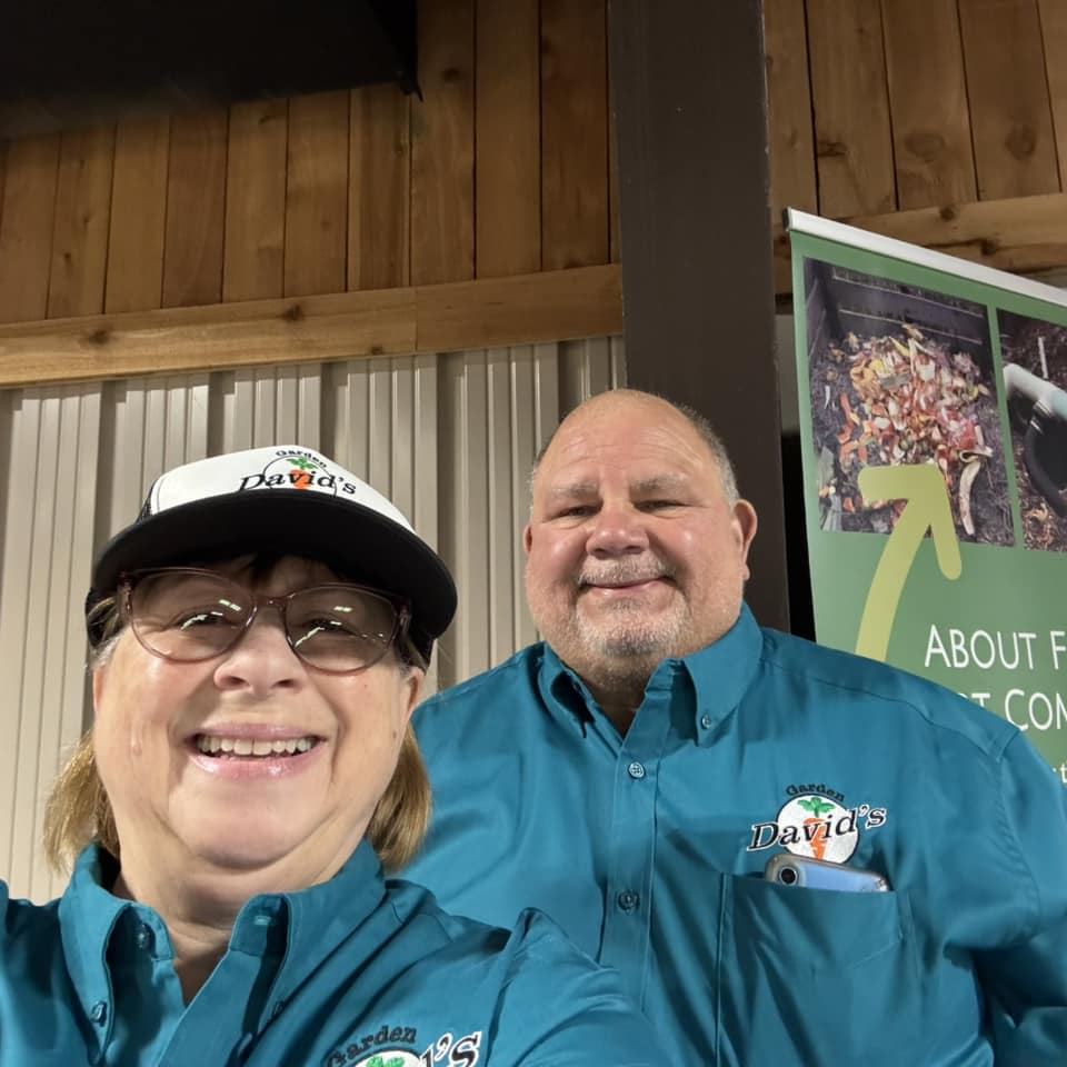 Wearing our new company shirts.