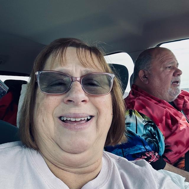 You can see some of Norma's stuff behind us in the truck. She was excited to sleep in her own bed tonight. I will miss her.