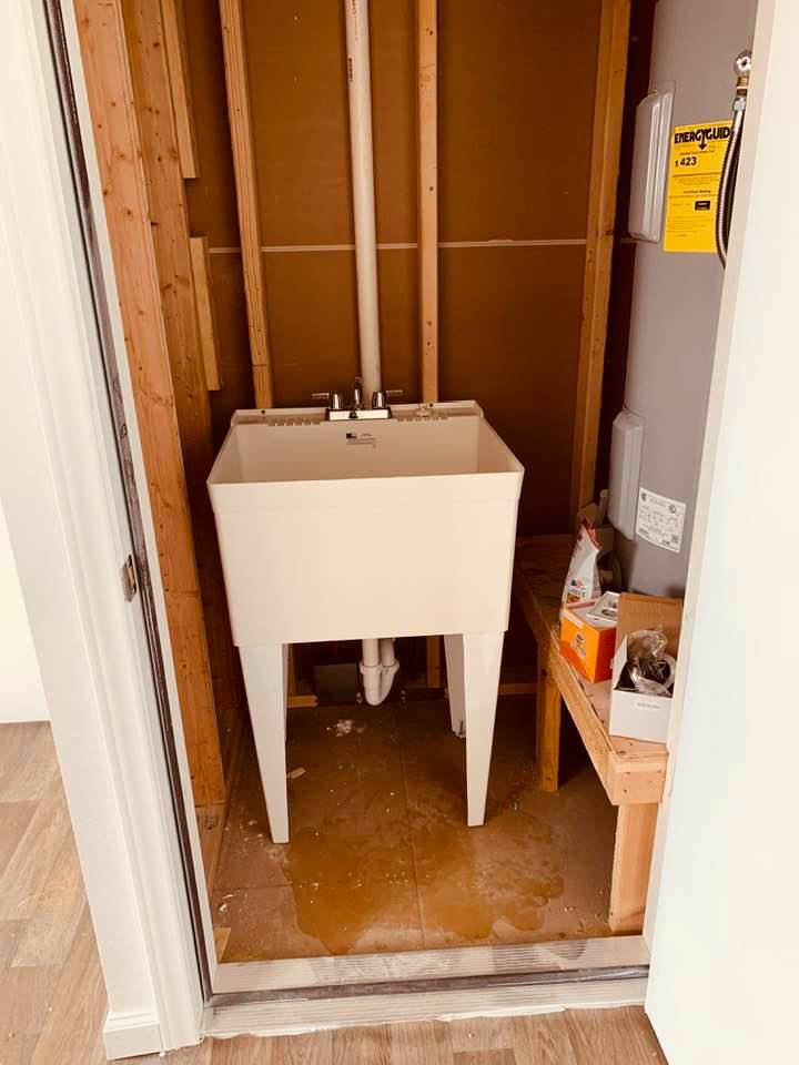 The utility sink or mop sink that is required when you have a commercial kitchen. This many sinks is ridiculous.