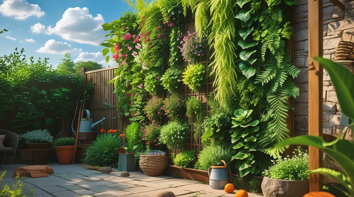 Vertical gardening is a great way to cover an ugly fence and make it beautiful with plants on your patio.