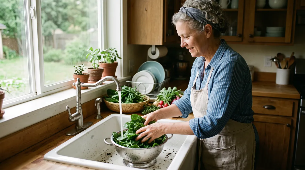 Make sure you wash your spinach leaves well before eating them. Get all of the dirt off of them for maximum enjoyment.