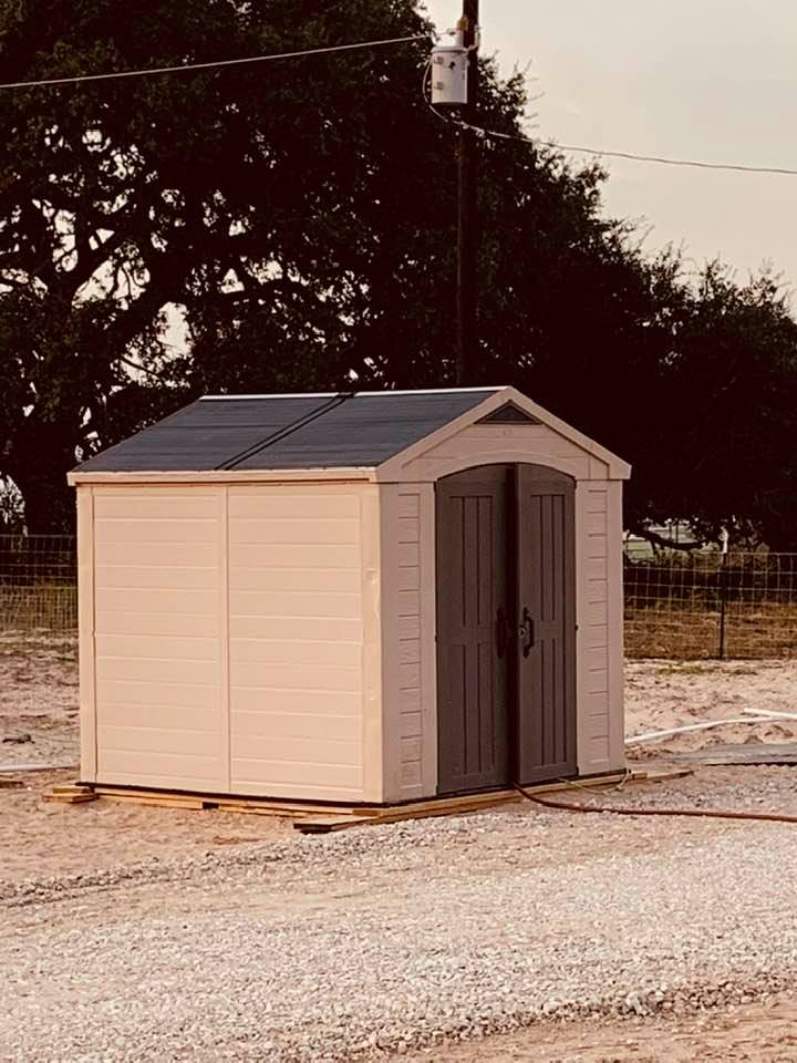 Our newly constructed water well house built to protect the pump from sand and outdoor elements.