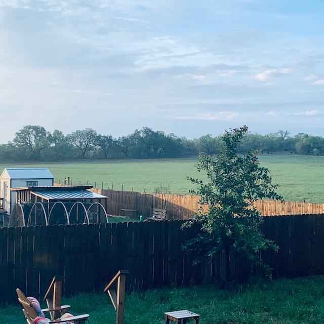 Here is a wet overview of the backyard and beyond.