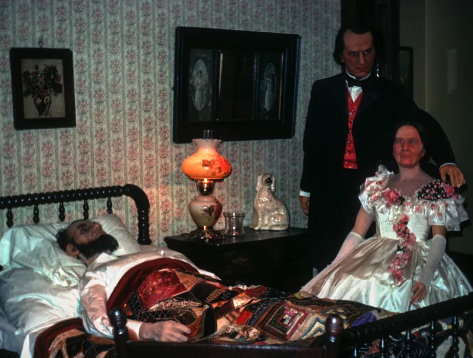 President Lincoln's chest would move up and down in bed while his wife looked on.